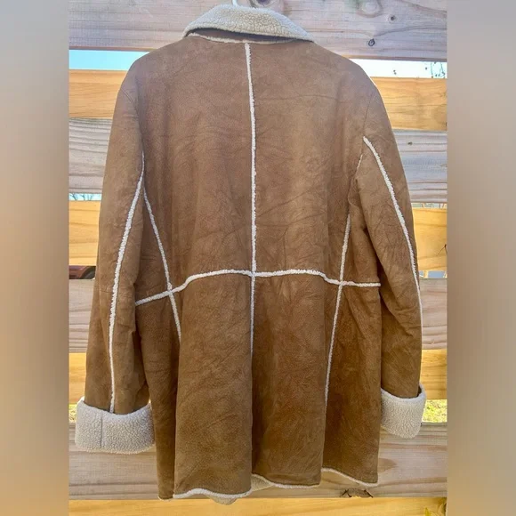 Vintage Suede faux fur lined coat - Picture 2 of 8